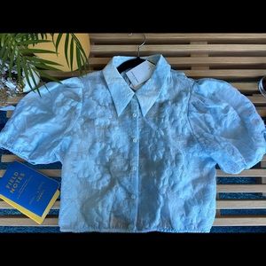 Blue see through top